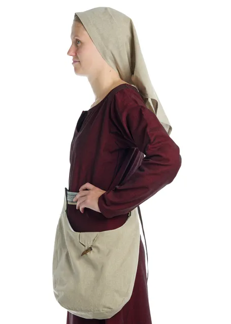 Mittelalter Tasche Egil in Hanffarben Seitenansicht 5