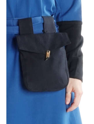 Mittelalter Tasche Widia in Schwarz Frontansicht 5