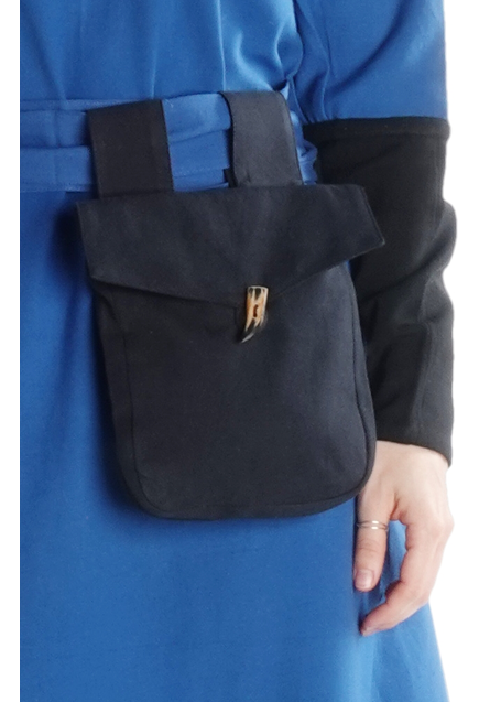Mittelalter Tasche Widia in Schwarz Frontansicht 5