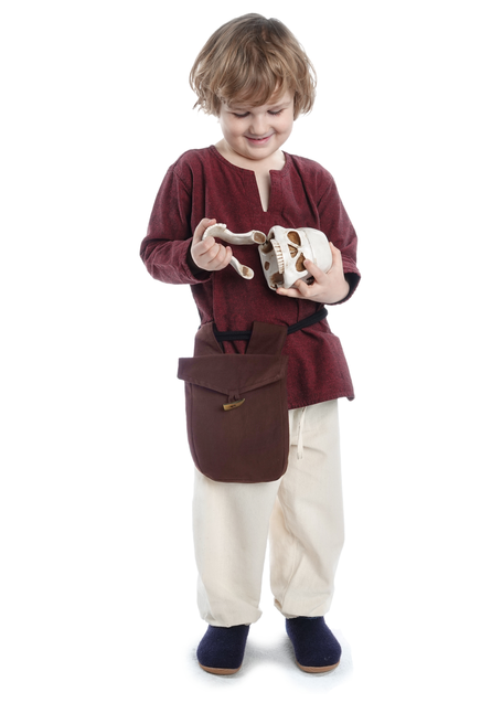 Mittelalter Tasche Widia in Braun Frontansicht 3