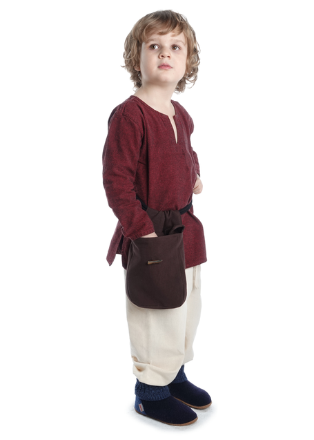 Mittelalter Tasche Widia in Braun Seitenansicht