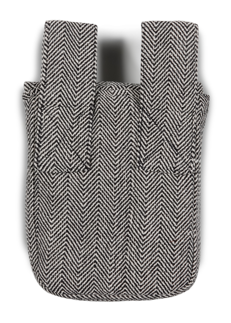 Mittelalter Tasche Widia in Fischgrät Schwarz-Weiß Rückansicht