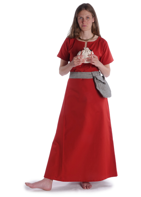 Mittelalter Tasche Widia in Fischgrät Schwarz-Weiß Frontansicht 11