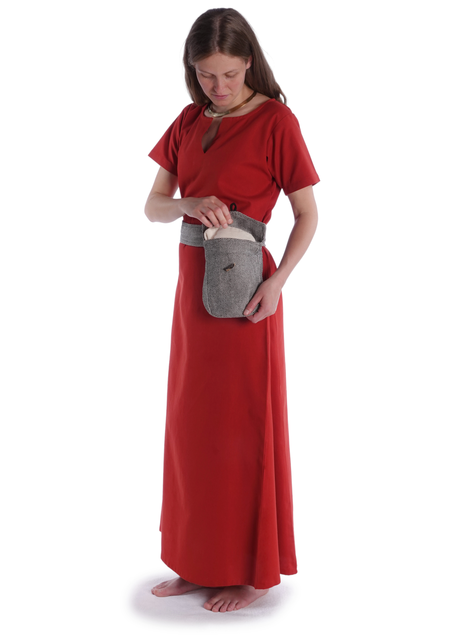 Mittelalter Tasche Widia in Fischgrät Schwarz-Weiß Frontansicht 9