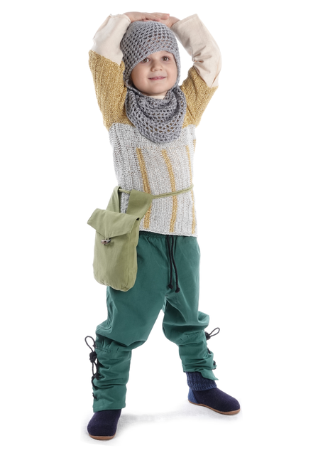 Mittelalter Tasche Widia in Hellgrün Seitenansicht