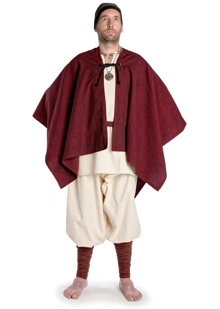 Mittelalter Umhang Bragi in Rot Frontansicht 5