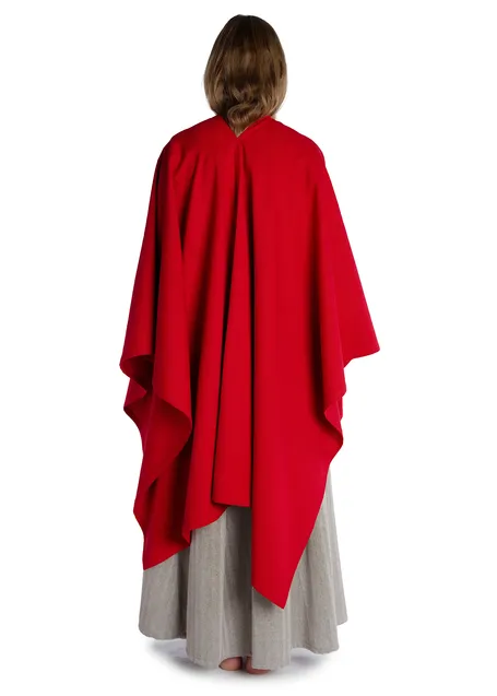 Mittelalter Umhang Fulla in Feuerrot Rückansicht
