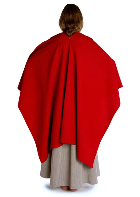 Mittelalter Umhang Fulla in Feuerrot Rückansicht 2