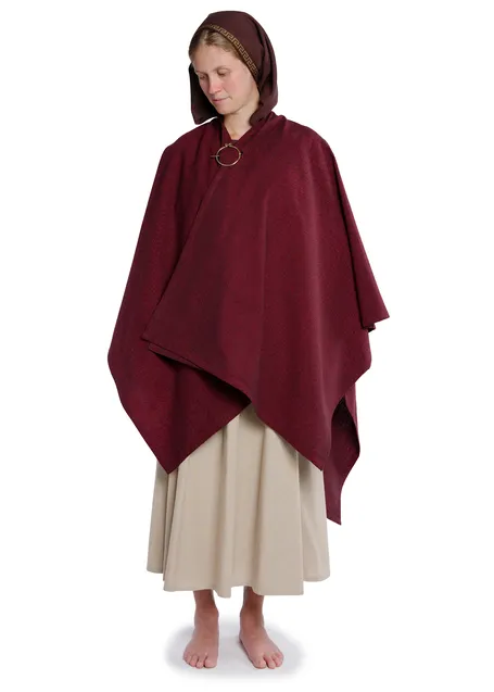 Mittelalter Umhang Fulla in Rot Frontansicht 2