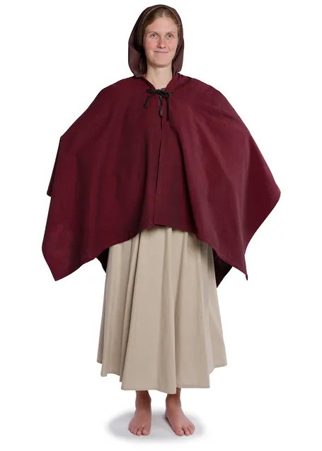 Mittelalter Umhang Fulla in Rot Frontansicht 4