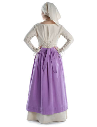 Mittelalter Kleid Hildegunde in Beige Rückansicht 2