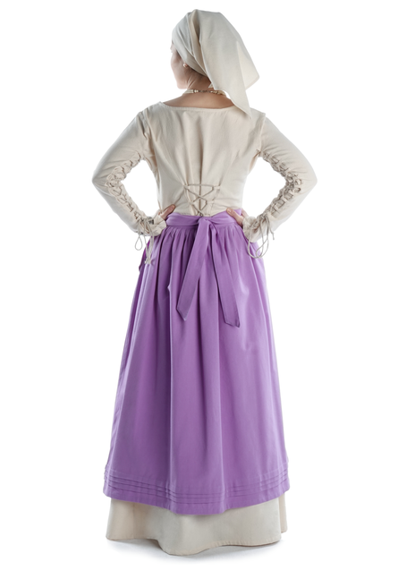 Mittelalter Kleid Hildegunde in Beige Rückansicht 2