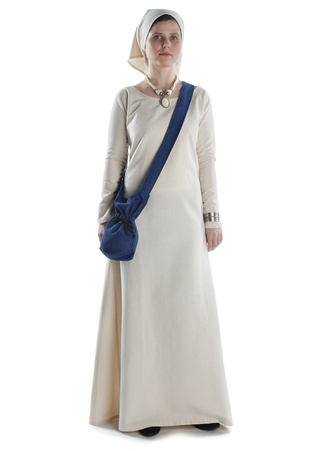 Mittelalter Kleid Hildegunde in Beige Frontansicht 2