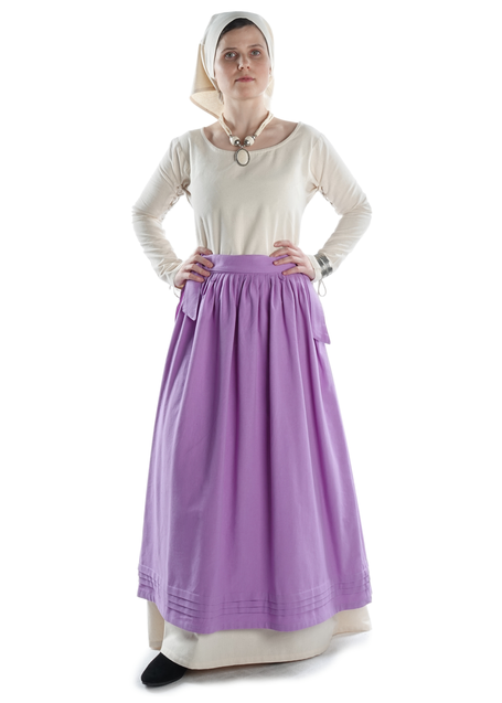 Mittelalter Kleid Hildegunde in Beige Frontansicht 3