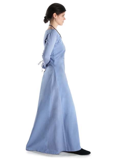 Mittelalter Kleid Hildegunde in Hellblau Seitenansicht