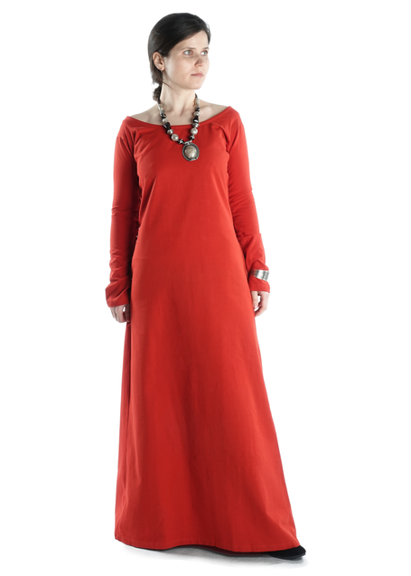Mittelalter Kleid Hildegunde in Rot Frontansicht
