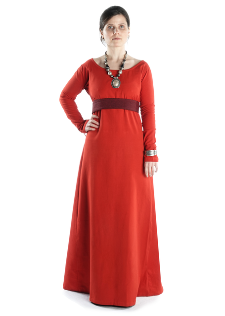 Mittelalter Kleid Hildegunde in Rot Frontansicht 2