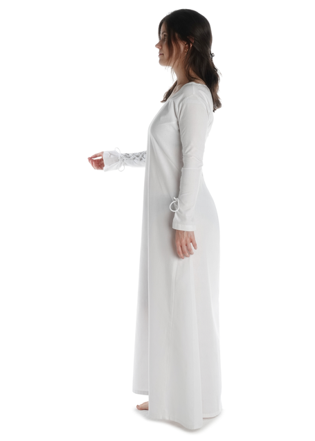 Mittelalter Kleid Hildegunde in Weiß Seitenansicht