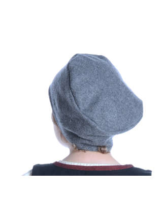 Mittelalter Kappe Matthias in Grau Rückansicht