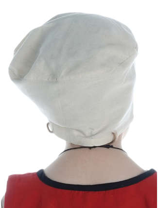 Mittelalter Kappe Petrus in Beige Rückansicht