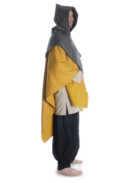 Wikinger Skjoldehamn-Kapuze Limme in Grau Seitenansicht