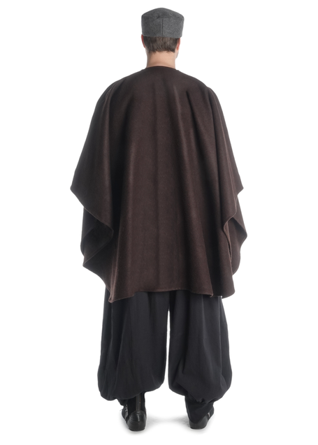 Mittelalter Umhang Amire in Braun Rückansicht