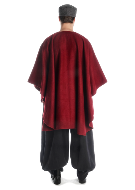 Mittelalter Umhang Amire in Rot Rückansicht
