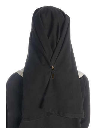 Mittelalter Velan Hildegard in Beige-Schwarz Rückansicht