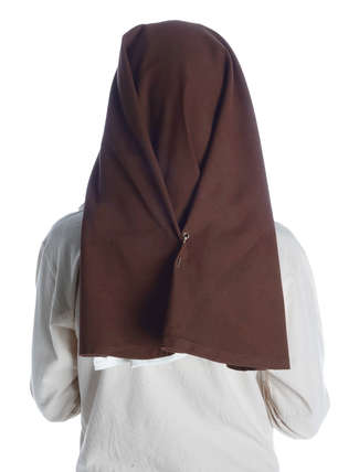 Mittelalter Velan Hildegard in Beige-Braun Rückansicht