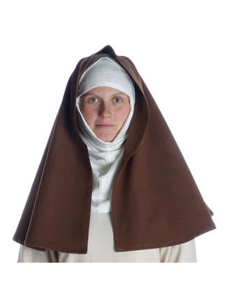 Mittelalter Velan Hildegard in Beige-Braun Frontansicht
