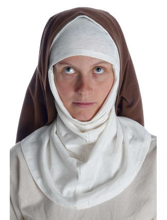 Mittelalter Velan Hildegard in Beige-Braun Frontansicht 2