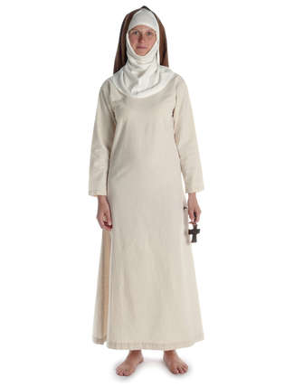 Mittelalter Velan Hildegard in Beige-Braun Frontansicht 3