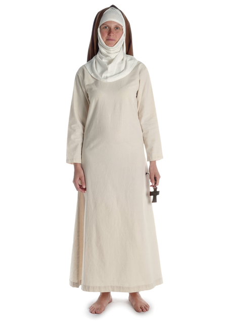 Mittelalter Velan Hildegard in Beige-Braun Frontansicht 3