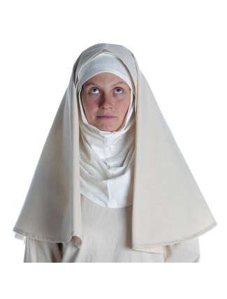 Mittelalter Velan Hildegard in Beige Frontansicht