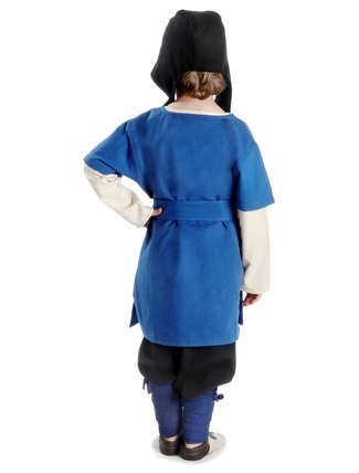 Mittelalter Kinderwadenwickel Boer in Blau Rückansicht 2