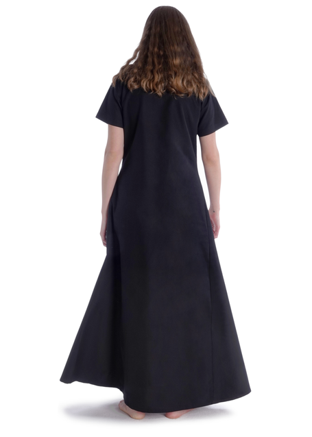 Mittelalter Kleid Hrist in Schwarz Rückansicht
