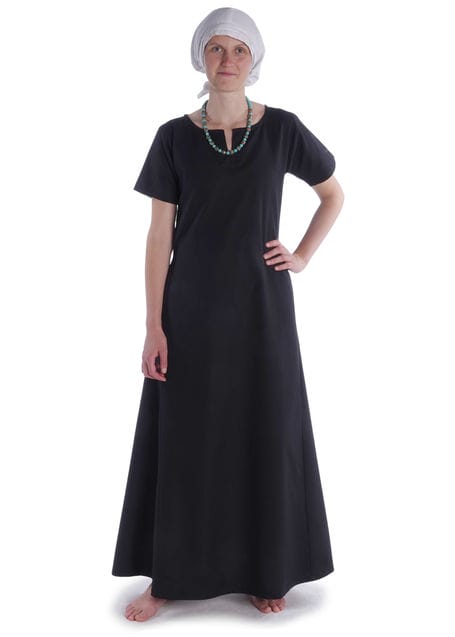 Mittelalter Kleid Hrist in Schwarz Frontansicht 3