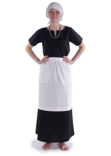 Mittelalter Kleid Hrist in Schwarz Frontansicht 6