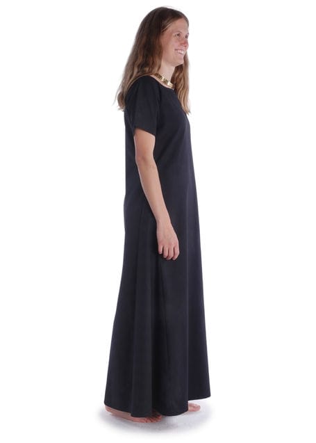 Mittelalter Kleid Hrist in Schwarz Seitenansicht
