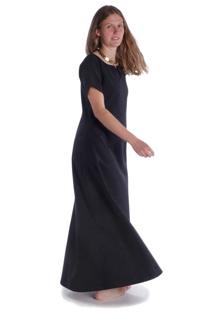 Mittelalter Kleid Hrist in Schwarz Seitenansicht 2