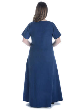 Mittelalter Kleid Hrist in Blau Rückansicht