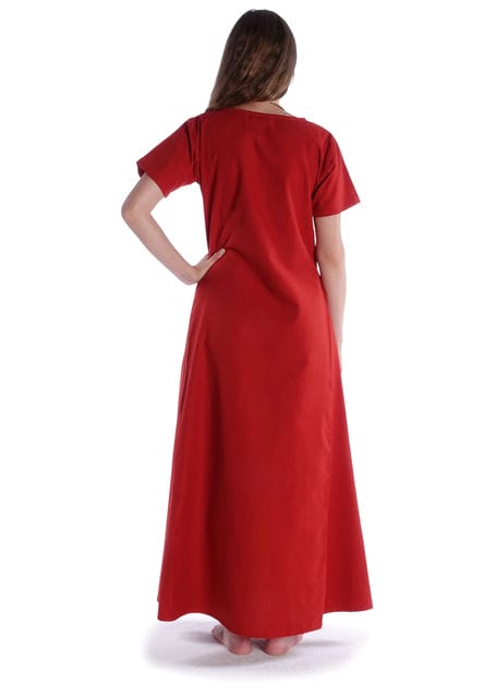 Mittelalter Kleid Hrist in Feuerrot Rückansicht