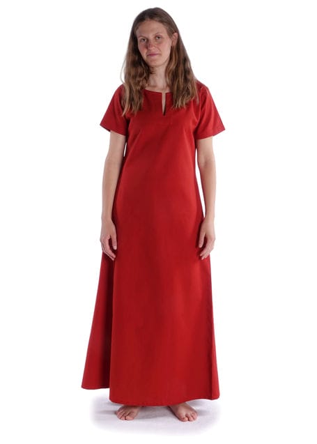 Mittelalter Kleid Hrist in Feuerrot Frontansicht 2