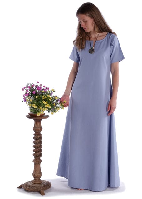 Mittelalter Kleid Hrist in Hellblau Frontansicht 3