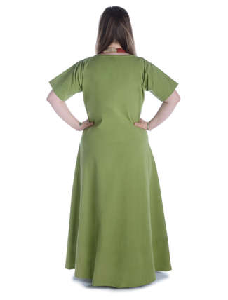 Mittelalter Kleid Hrist in Hellgrün Rückansicht
