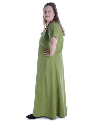 Mittelalter Kleid Hrist in Hellgrün Seitenansicht