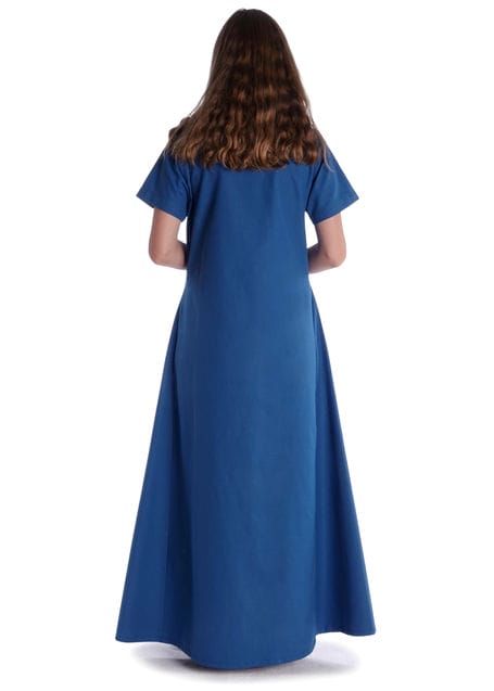 Mittelalter Kleid Hrist in Königsblau Rückansicht