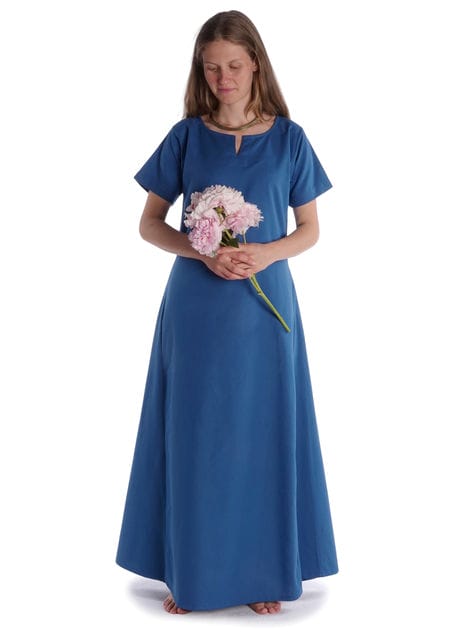Mittelalter Kleid Hrist in Königsblau Frontansicht