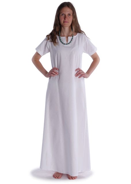 Mittelalter Kleid Hrist in Weiß Frontansicht