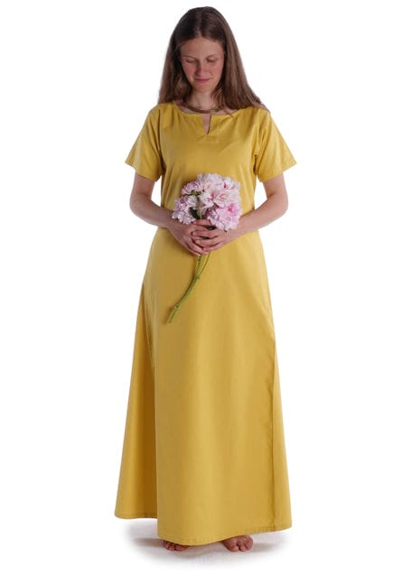 Mittelalter Kleid Hrist in Gelb Frontansicht